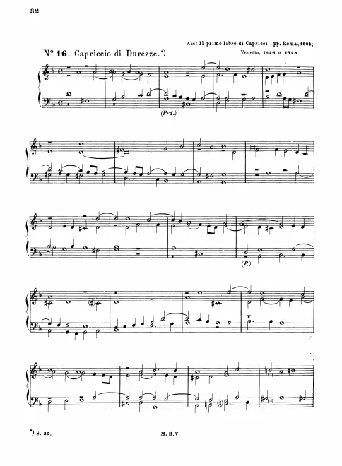 First page of Capriccio di Durezze