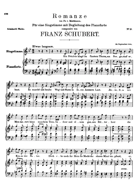 First page of Romanze
