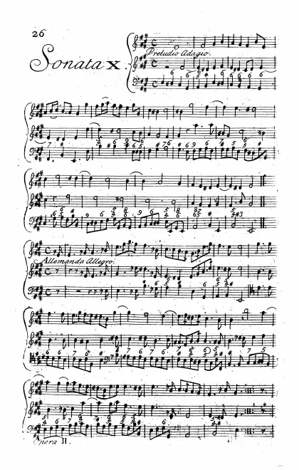 First page of Trio Sonata in E major