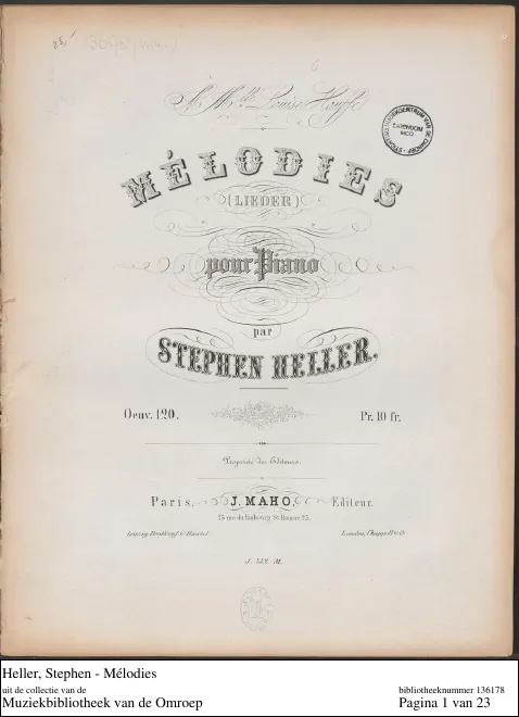 First page of Mélodies