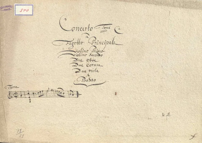 First page of Bassoon Concerto in C major