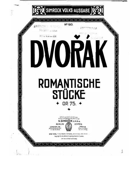 First page of Romantic Pieces