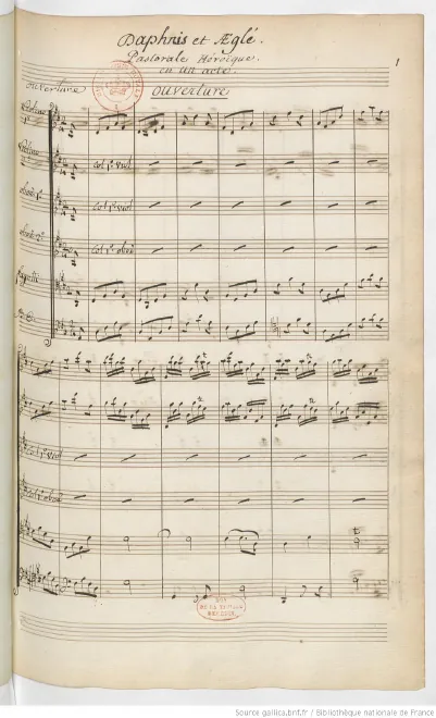 First page of Daphnis et Aeglé