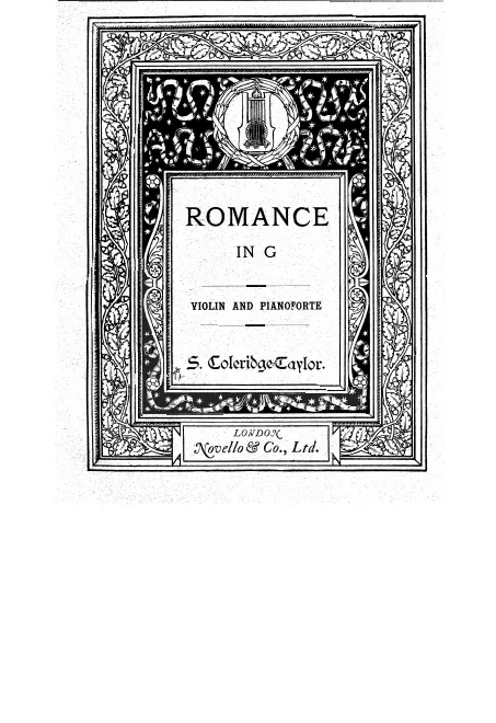 First page of Romance for Violin, Op.39