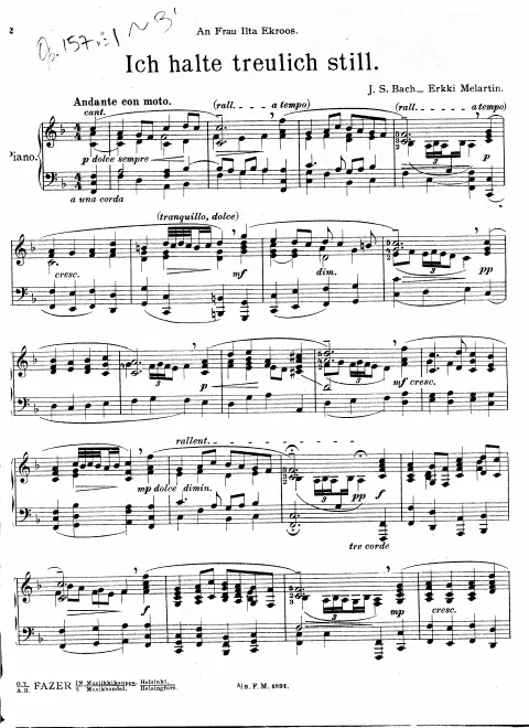 First page of Ich halte treulich still