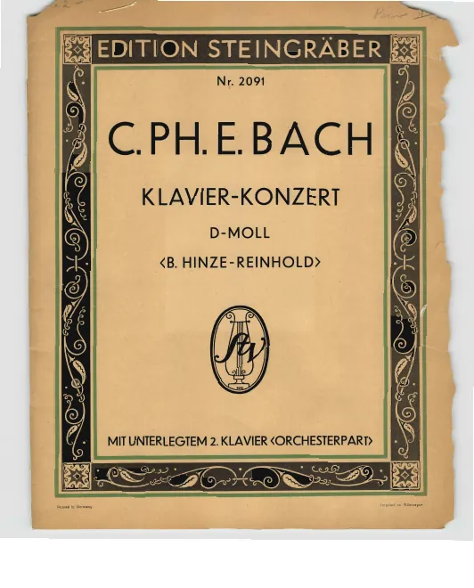 First page of Harpsichord Concerto in D minor