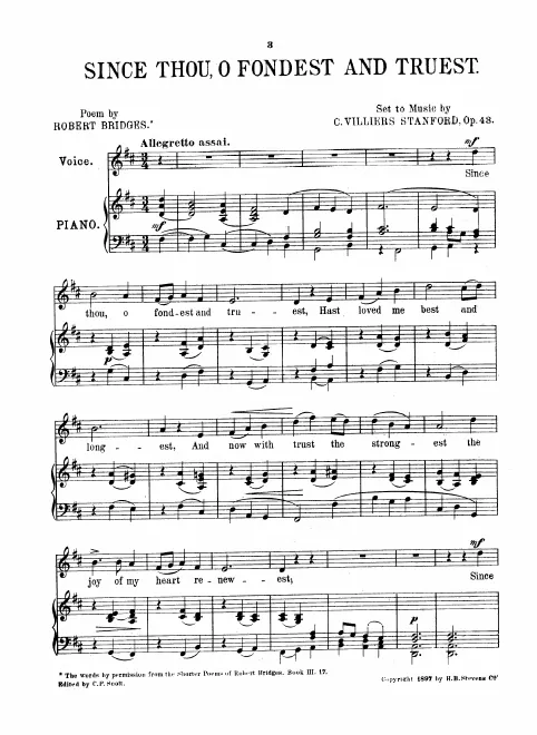 First page of 3 Songs of Robert Bridges