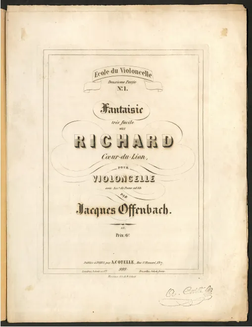 First page of Fantaisie sur Richard coeur-du-lion