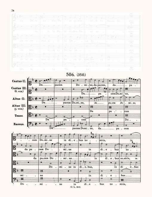 First page of Da pacem Domine