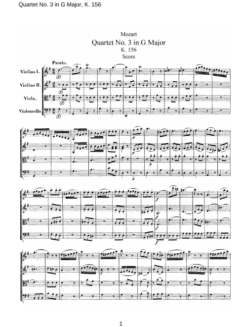 First page of String Quartet No.3