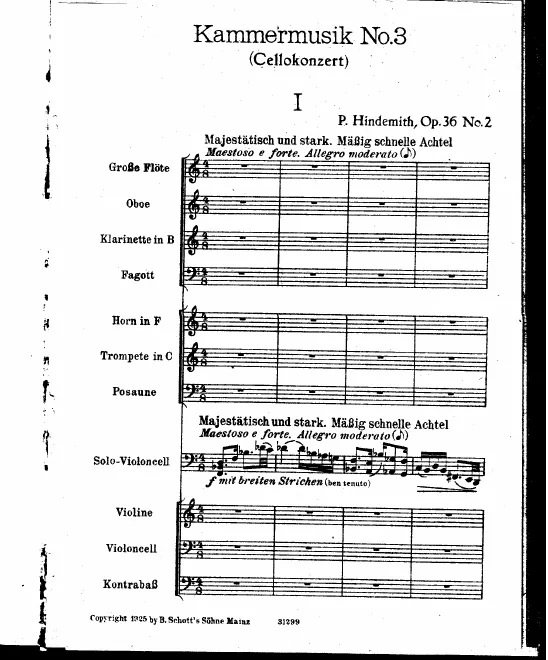 First page of Kammermusik No.3