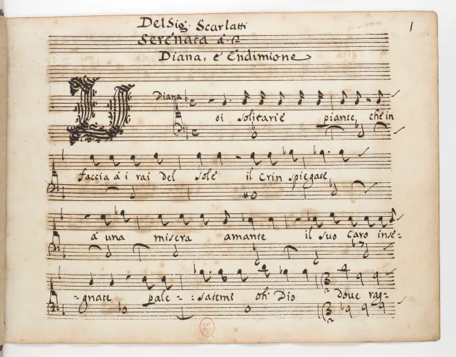 First page of Diana ed Endimione