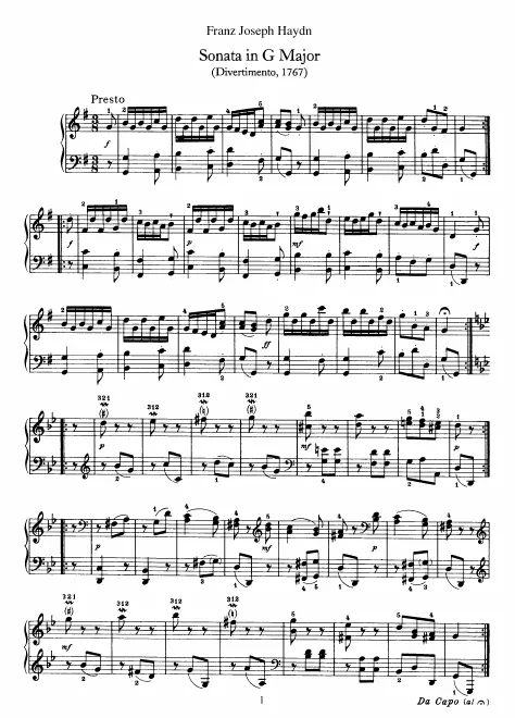 First page of Divertimento ; Divertimento 2
