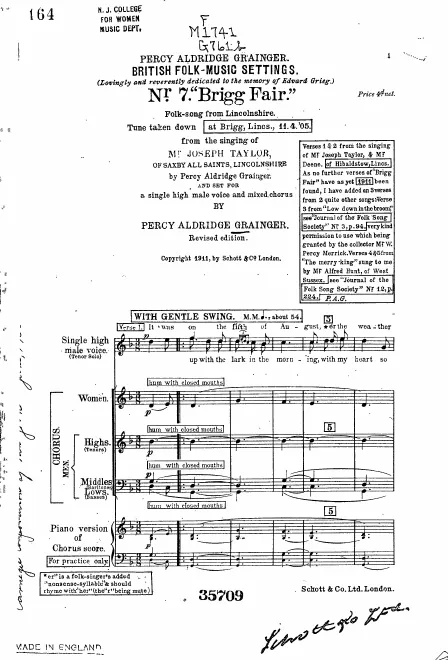 First page of Brigg Fair