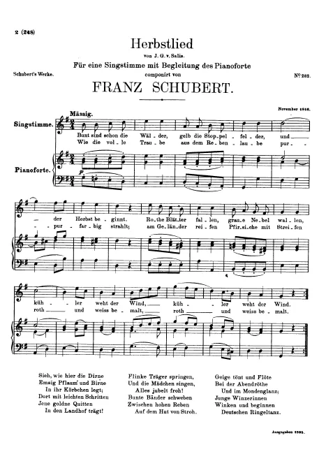First page of Herbstlied