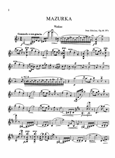 First page of 5 Pieces for Violin and Piano