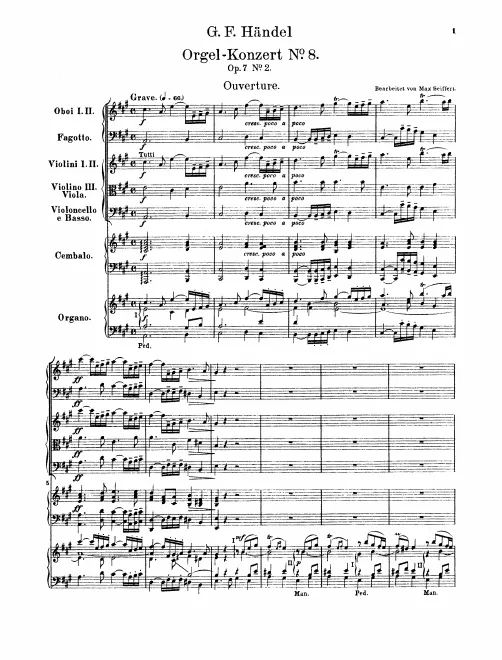 First page of Organ Concerto in A major