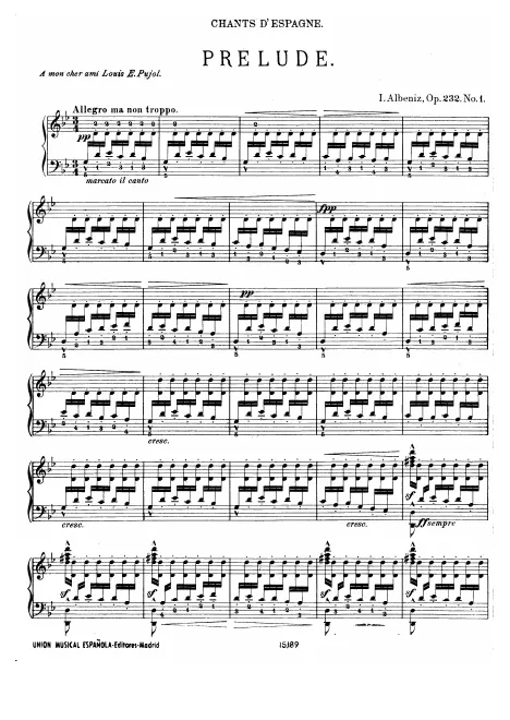 First page of Chants d'Espagne