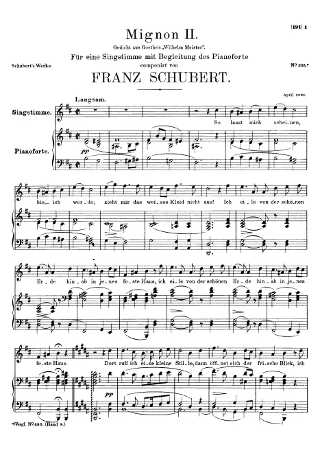 First page of Mignon