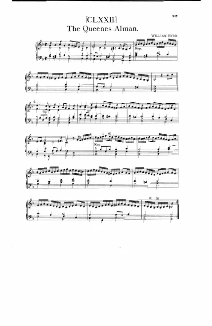First page of The Queen's Alman