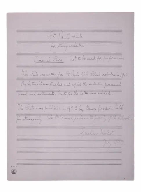 First page of St. Paul's Suite