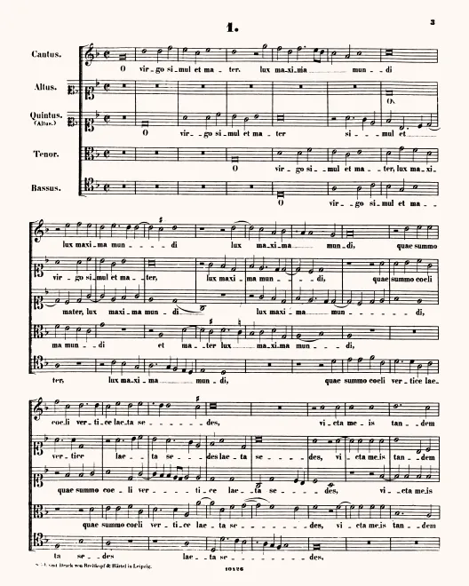 First page of O virgo simul et mater