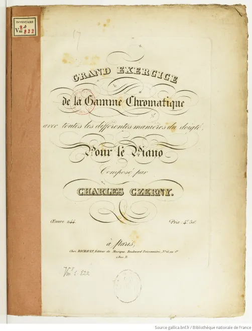 First page of Grand exercice de la gamme chromatique : avec toutes les differentes manières du doigté, Op.244