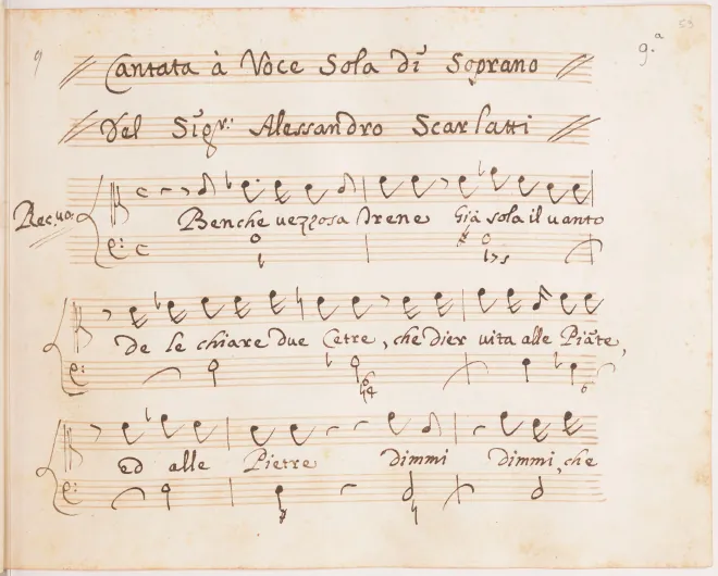 First page of Benché vezzosa Irene