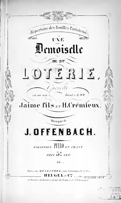 First page of Une demoiselle en loterie