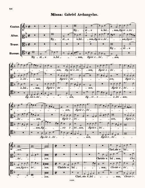 First page of Missa Gabriel archangelus