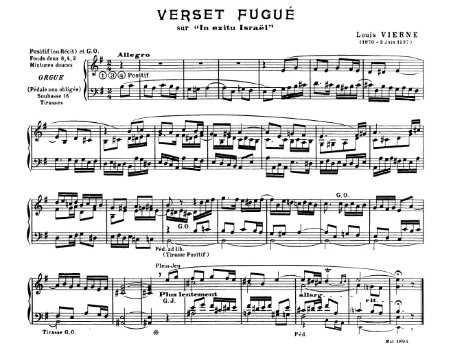 First page of Verset Fugué sur 'In exitu Israël'