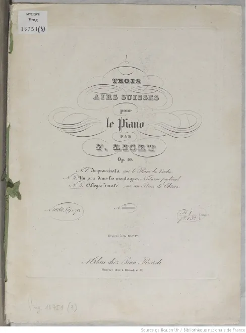 First page of 3 Airs suisses pour piano