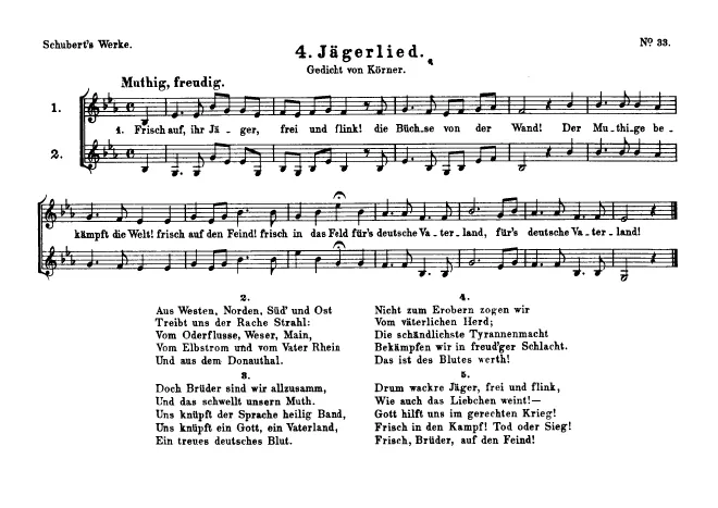 First page of Jägerlied