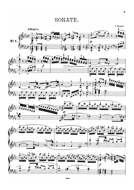 First page of Keyboard Sonata