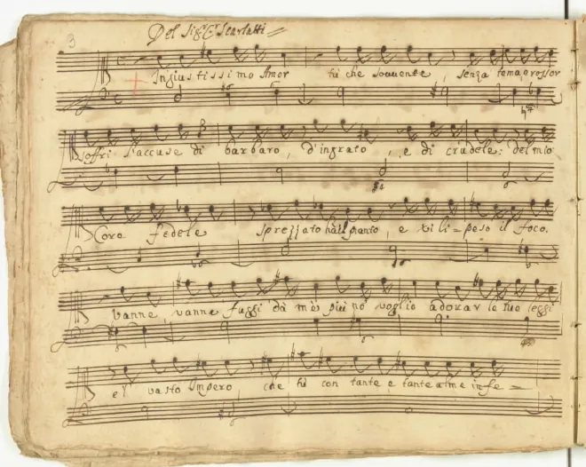 First page of Ingiustissimo Amor tu che sovvente