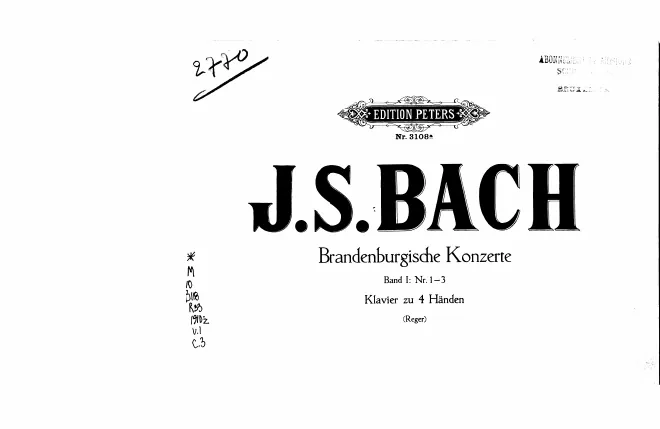 First page of Brandenburgische Konzerte für Pianoforte zu vier Händen