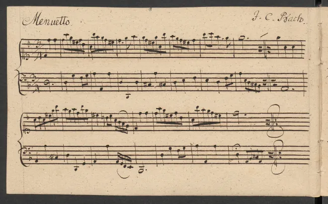 First page of Minuet in D minor