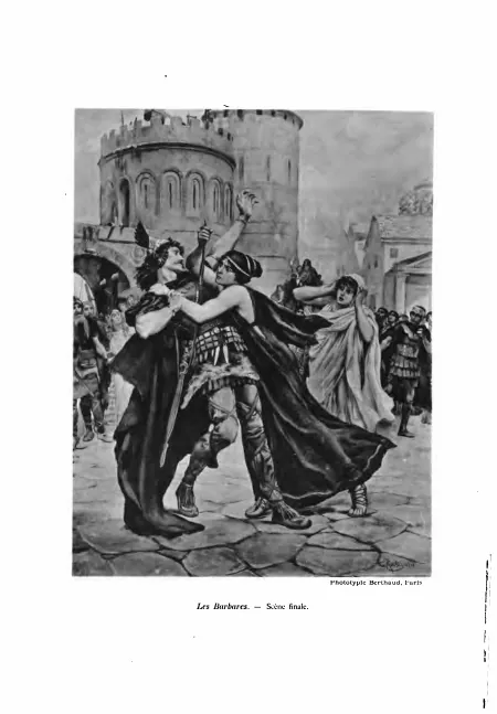 First page of Les barbares