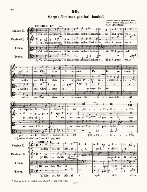 First page of Victimae Paschali laudes