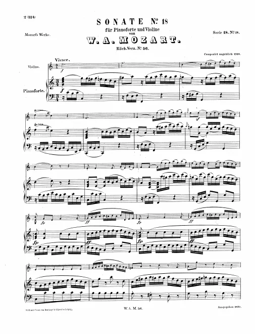 First page of Violin Sonata