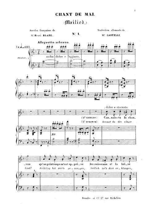 First page of Chant de mai