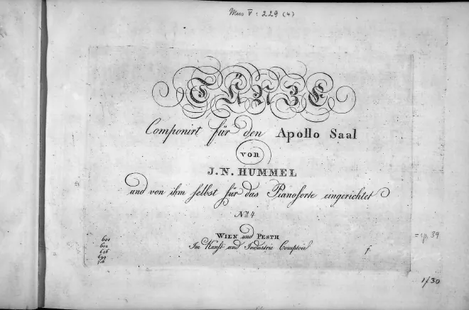 First page of Tänze für den Apollo Saal