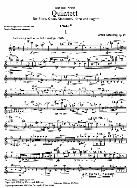 First page of Wind Quintet