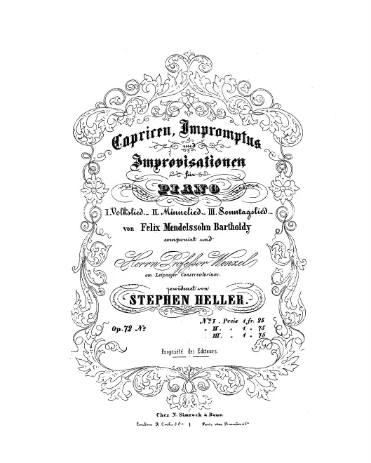 First page of 3 Melodies de Mendelssohn