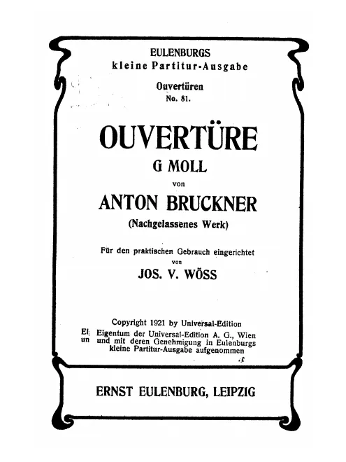 First page of Overture in G minor