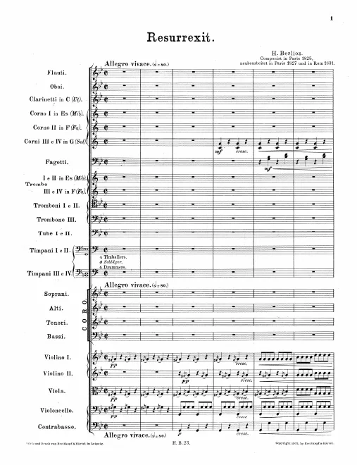 First page of Resurrexit, revised version, H 20B