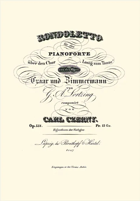 First page of Rondoletto on a Theme from the Opera 'Czaar et Zimmermann'