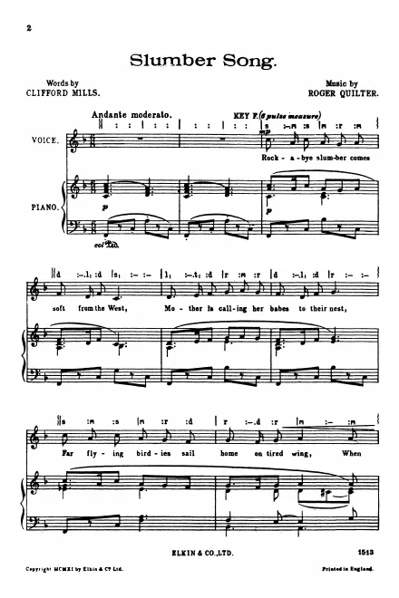 First page of Slumber Song