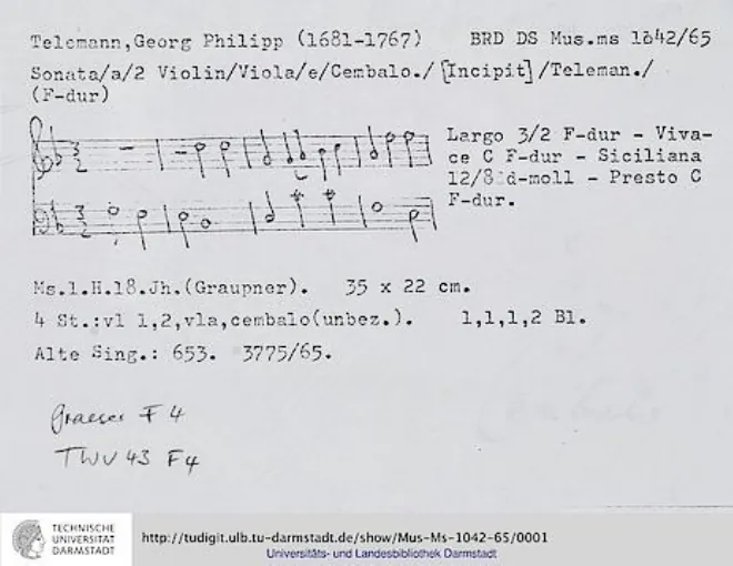 First page of Sonata à 4