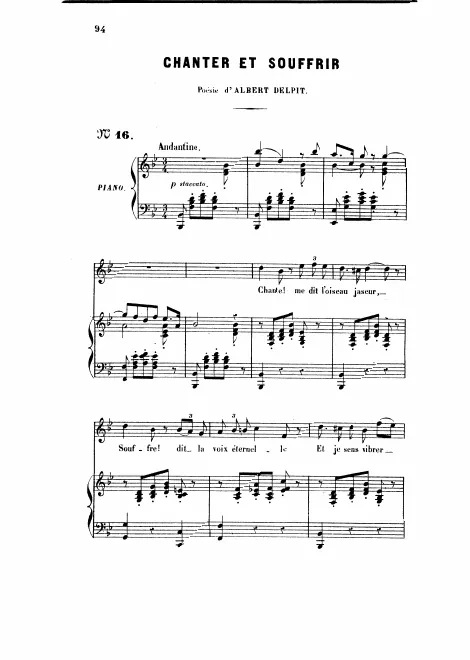 First page of Chanter et souffrir